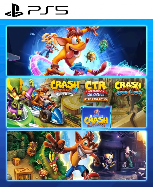 Crash Bandicoot Crashiversary Bundle Crash Trilogy + Crash 4 + Crash Team Racing Nitro PS5